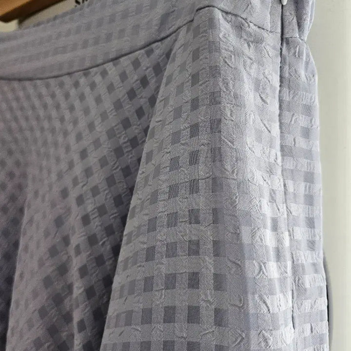 [BUNJANG] Long Sky Blue Check Skirt / 체크 롱 스커트 연하늘색