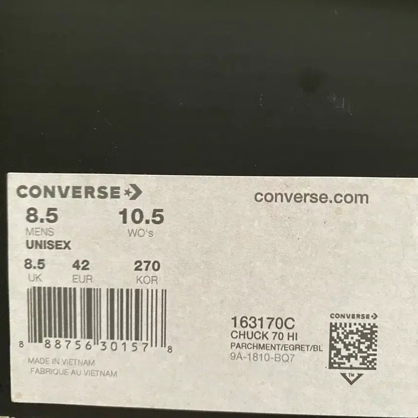 [BUNJANG] Converse Golf Le Fleur Chuck 70 High Parchment Sneakers / 컨버스 X 골프 르 플레르 척 70 하이 파치먼트 (새신발)
