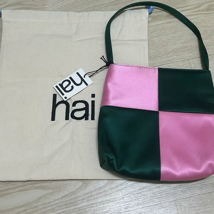 [BUNJANG] Hai Green/Pink Check Tote Bag / hai 하이 그린/핑크 체크 토트백