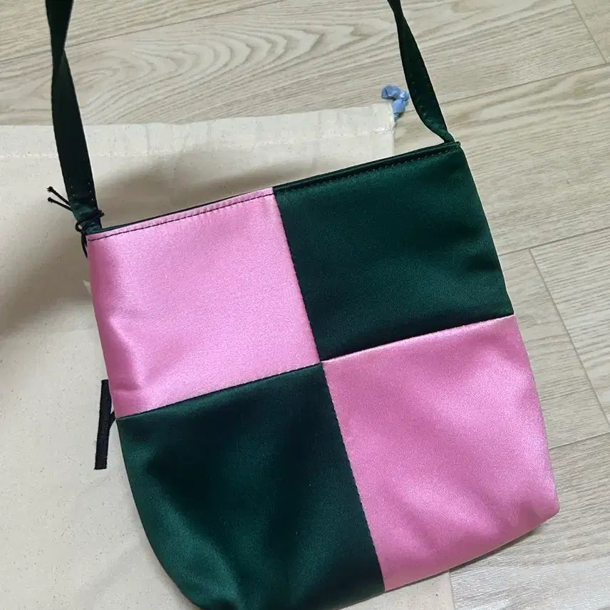 [BUNJANG] Hai Green/Pink Check Tote Bag / hai 하이 그린/핑크 체크 토트백