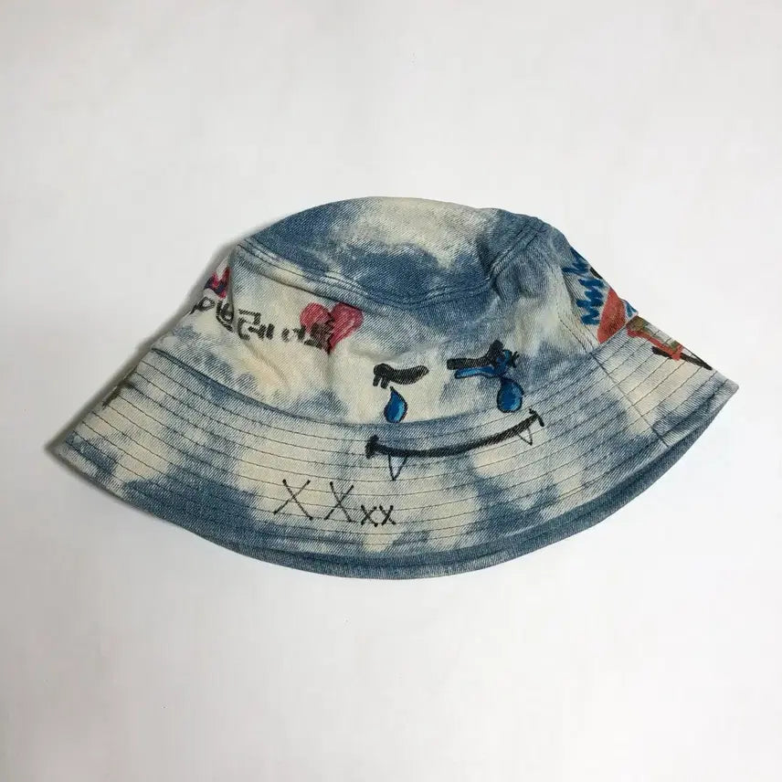 [BUNJANG] VIBRATE Denim Printed Bucket Hat / 바이브레이트 데님 프린팅 버킷햇