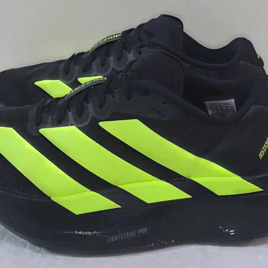 [BUNJANG] Adidas Adizero EVO SL Core Black Lucid Lemon Sneakers / [250] 아디다스w 아디제로 에보EVO SL 코어블랙루시드레몬ㅡ단종매물