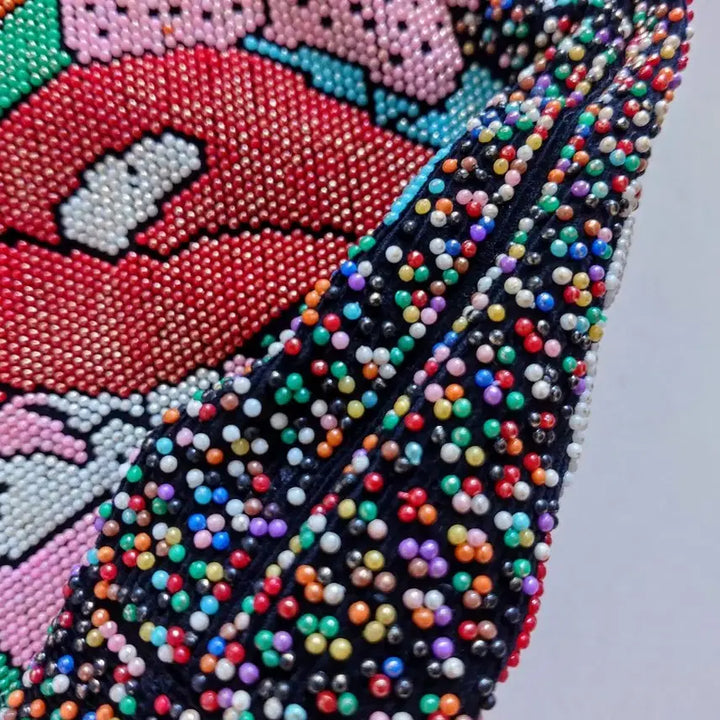[BUNJANG] Beaded Flower Embroidery Tote Bag / 비즈 플라워 자수 토트백