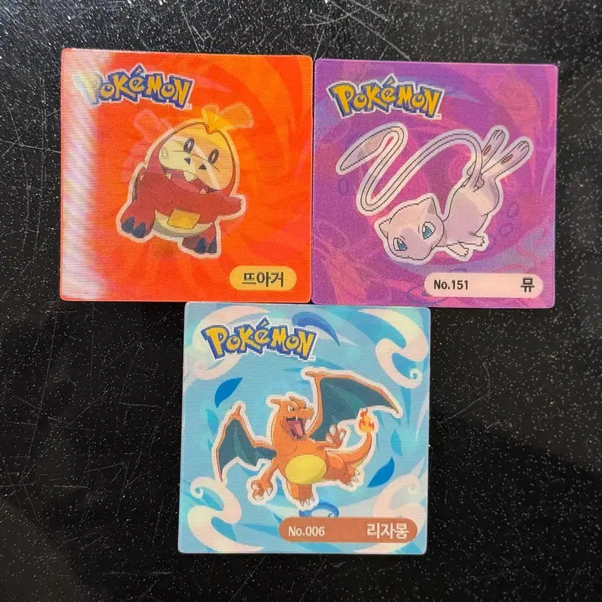[BUNJANG] Pokemon Lenticular Card Set / 포켓몬김 렌티큘러 뮤, 리자몽, 뜨아거 판매합니다