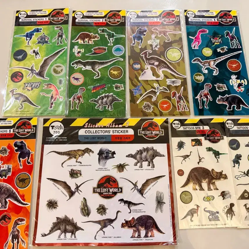 [BUNJANG] Jurassic Park The Lost World Sticker Set (1997) / 1997년 쥬라기공원2 더 로스트월드 스티커 세트