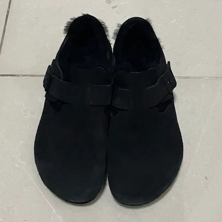 [BUNJANG] Birkenstock London Shearling Suede Boots / 버켄스탁 런던 시어링 스웨이드 블랙 내로우 37 (240)