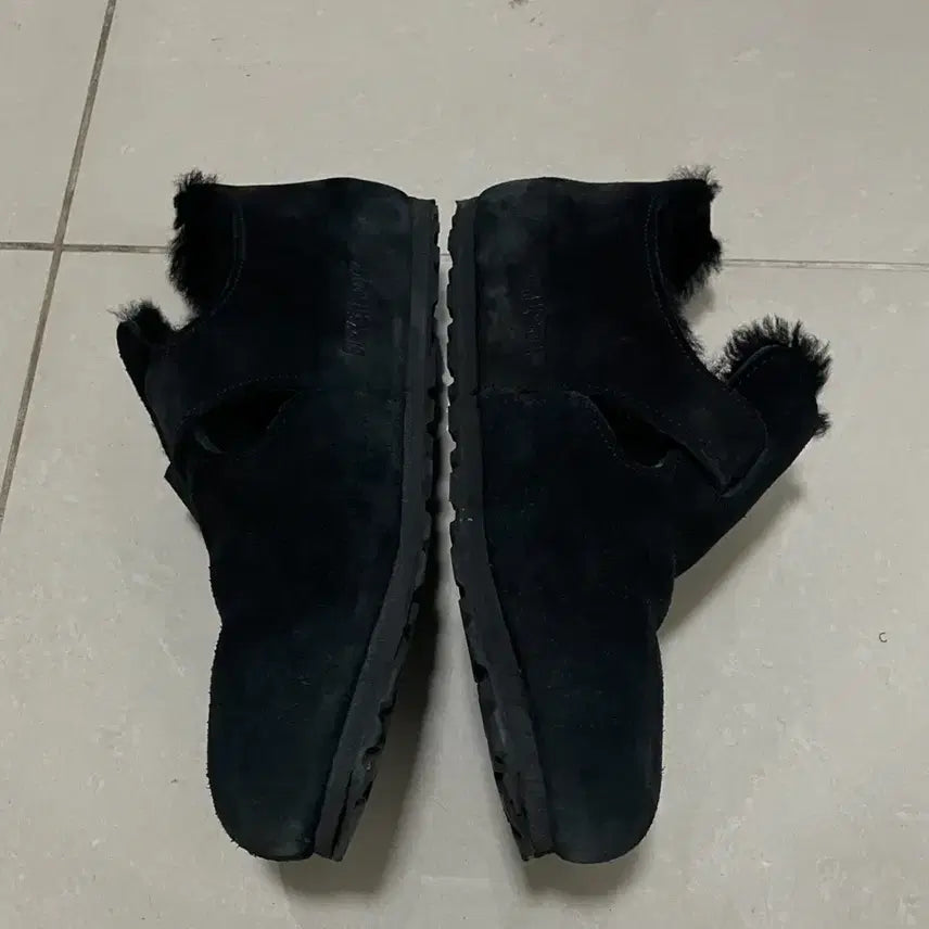 [BUNJANG] Birkenstock London Shearling Suede Boots / 버켄스탁 런던 시어링 스웨이드 블랙 내로우 37 (240)
