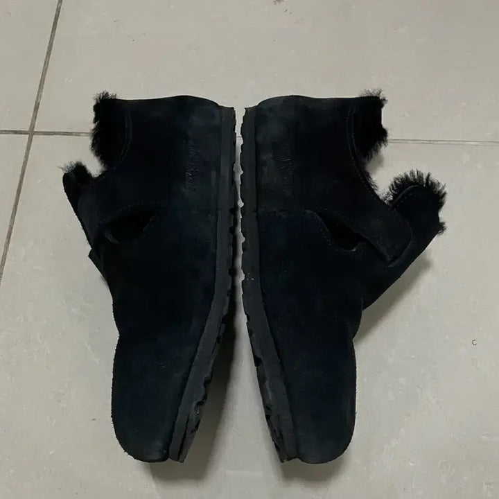 [BUNJANG] Birkenstock London Shearling Suede Boots / 버켄스탁 런던 시어링 스웨이드 블랙 내로우 37 (240)