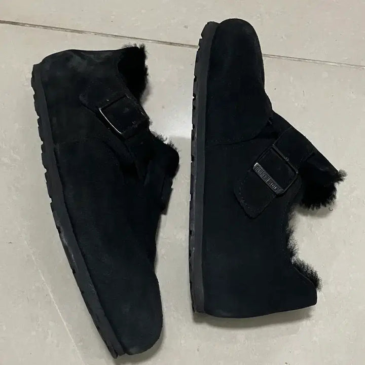 [BUNJANG] Birkenstock London Shearling Suede Boots / 버켄스탁 런던 시어링 스웨이드 블랙 내로우 37 (240)