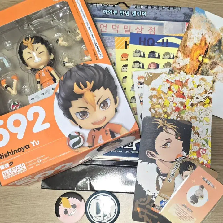 [BUNJANG] Haikyuu! Nishinoya Yuu Nendoroid Figure / 하이큐 니시노야 유우 넨도로이드 592 피규어 만년캘린더 전차스 엽서