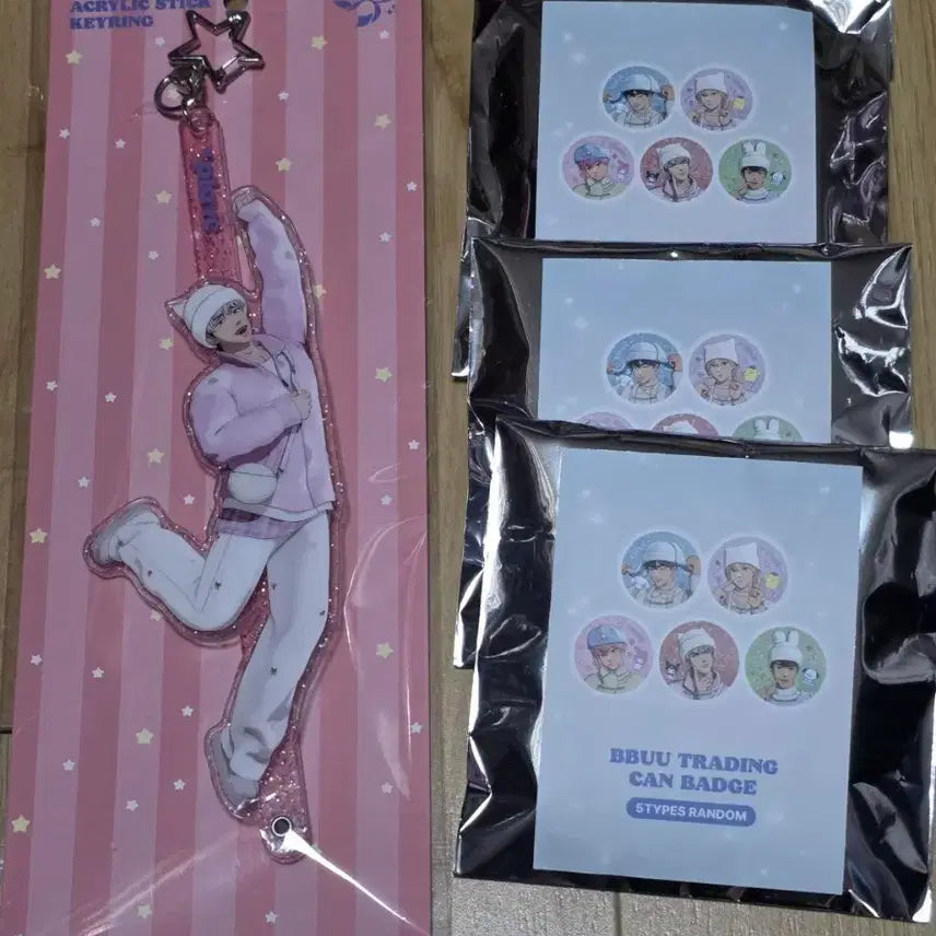 [BUNJANG] PLAVE Eunho Acrylic Stick Keychain, Badge Bundle Set / 플레이브 은호 아크릴스틱 키링 캔뱃지 뿌우 플뿌 엠디