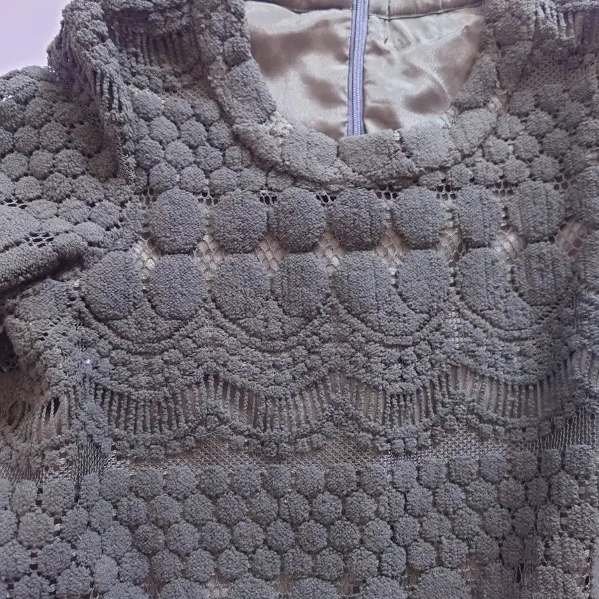 [BUNJANG] Lace Short Sleeve Mini Dress / 레이스 반팔 미니 원피스