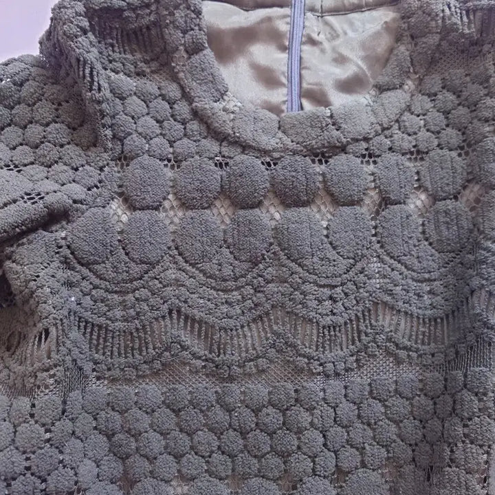 [BUNJANG] Lace Short Sleeve Mini Dress / 레이스 반팔 미니 원피스