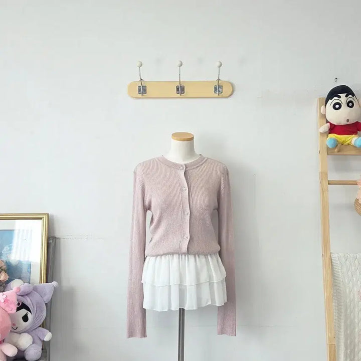 [BUNJANG] Poster Pink Twinkle Cardigan / 빈티지 만원샵 Poster 핑크 트윙클 가디건