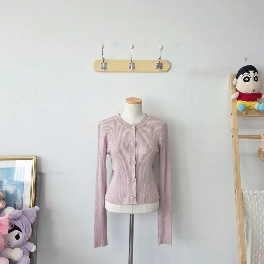 [BUNJANG] Poster Pink Twinkle Cardigan / 빈티지 만원샵 Poster 핑크 트윙클 가디건