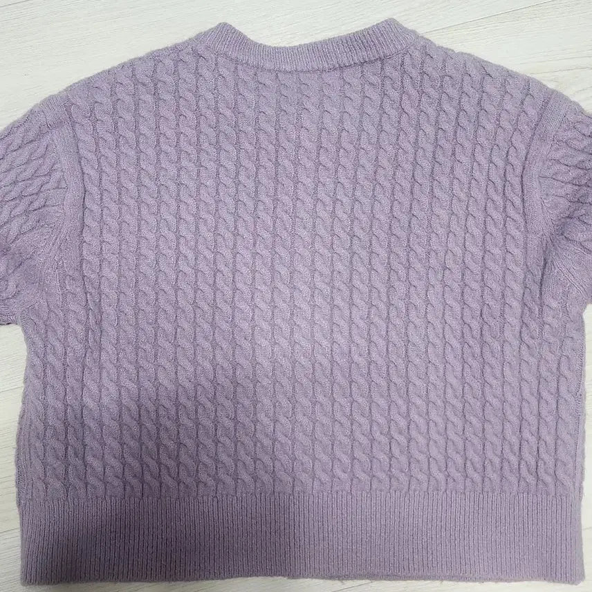 [BUNJANG] Purple Cable Knit Cardigan / 보라색 꽈배기 가디건