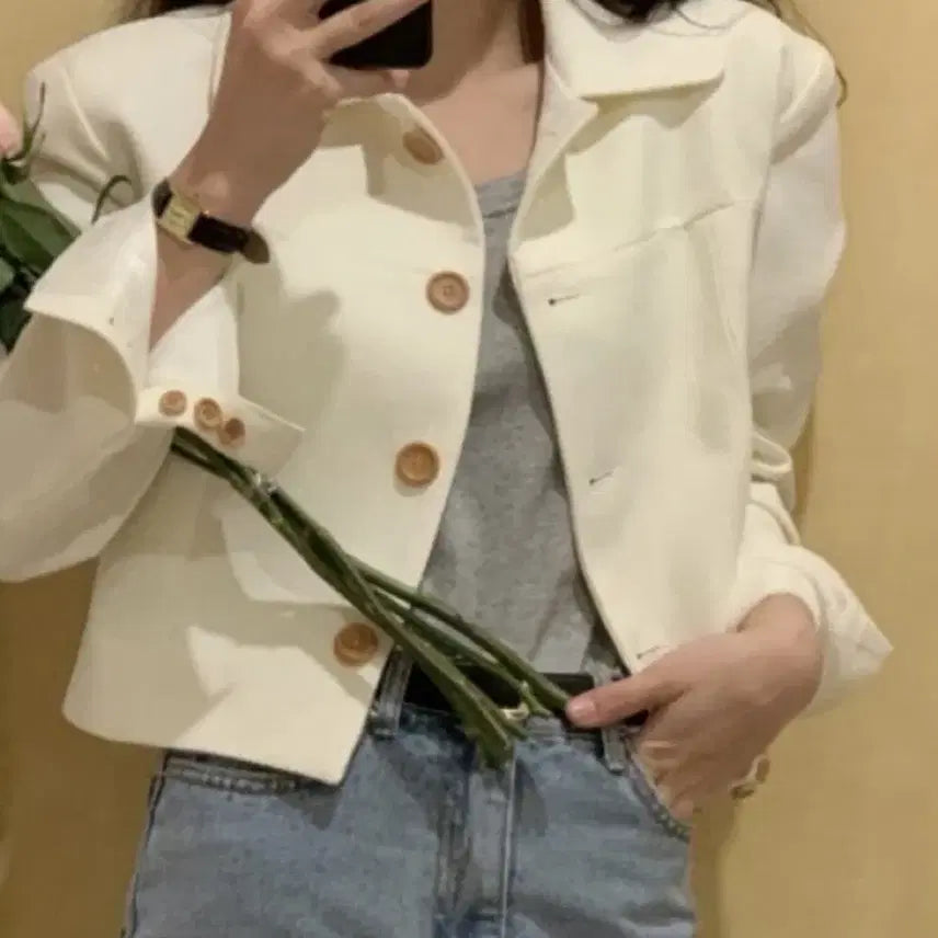 [BUNJANG] Without Summer We Are Some Bread Crop Jacket / 위드아웃썸머 위아썸 브레드 크롭 자켓 상태좋음