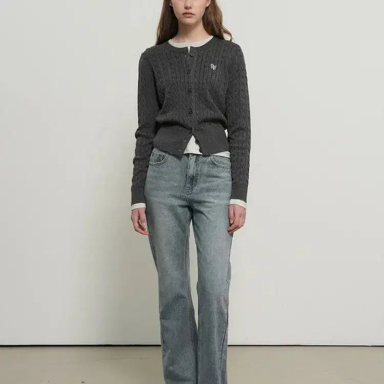 [BUNJANG] General Idea Cable Knit Cardigan / 제너럴아이디어 케이블 가디건