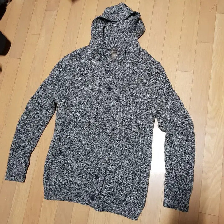 [BUNJANG] B2 Brand Cable Knit Hooded Cardigan / 100 / 미국 비투브랜드 후드 케이블니트 가디건/ 402-2026