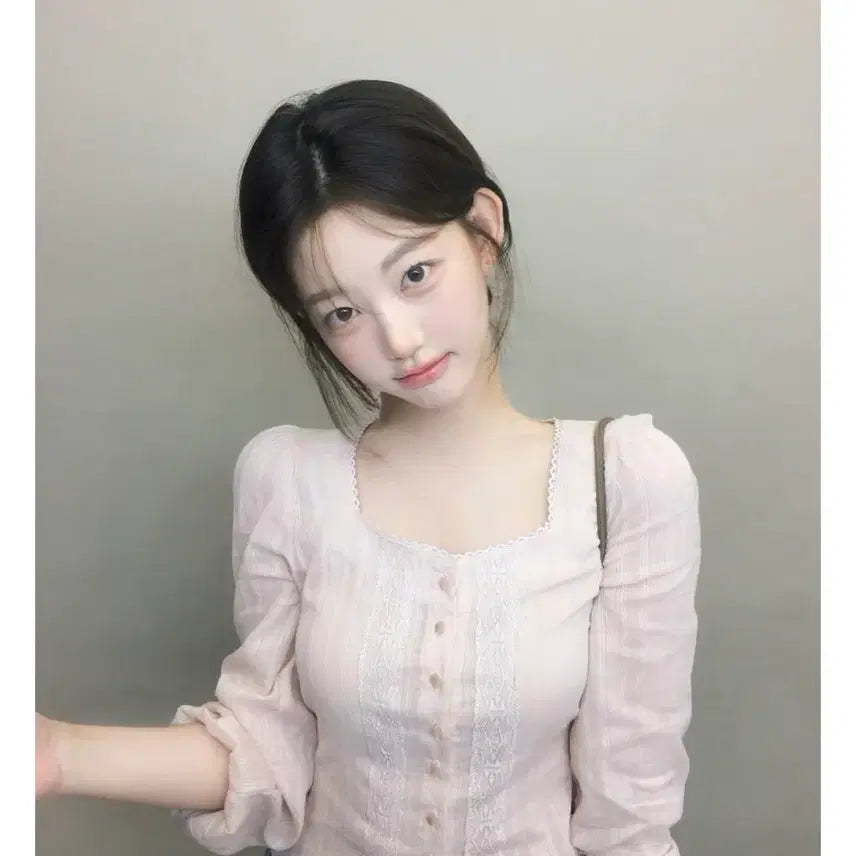 [BUNJANG] Jennio Pearl Ethnic Blouse Apricot S / 제니오 펄 에스닉 블라우스 애브리콧 s