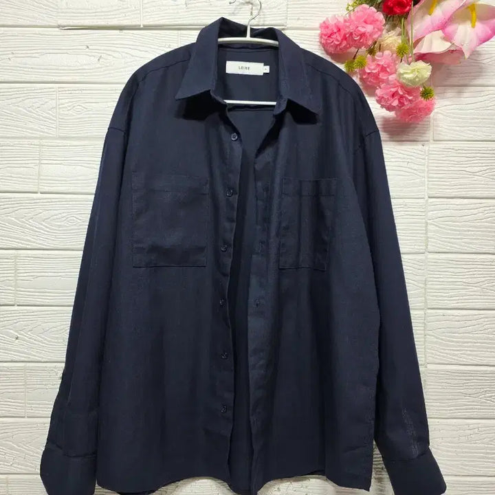 [BUNJANG] LEIRE Linen Blend Shirt Navy M / 새상품 LEIRE 마혼방 셔츠 m