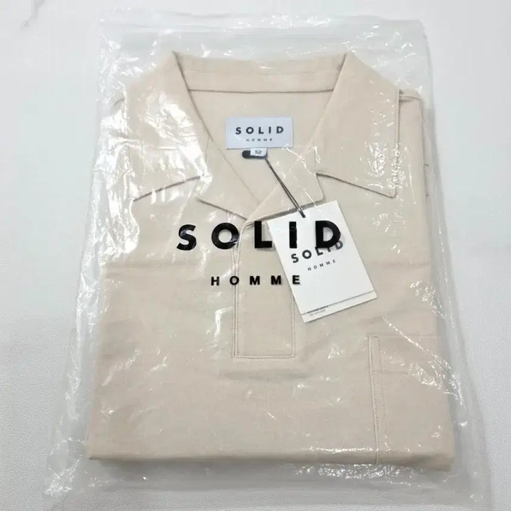 [BUNJANG] Solid Homme V-neck Short Sleeve Polo Shirt (Size 52) / 솔리드옴므 반팔 카라티 52