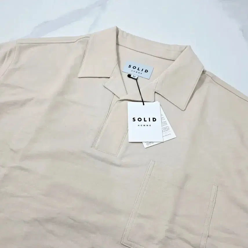 [BUNJANG] Solid Homme V-neck Short Sleeve Polo Shirt (Size 52) / 솔리드옴므 반팔 카라티 52
