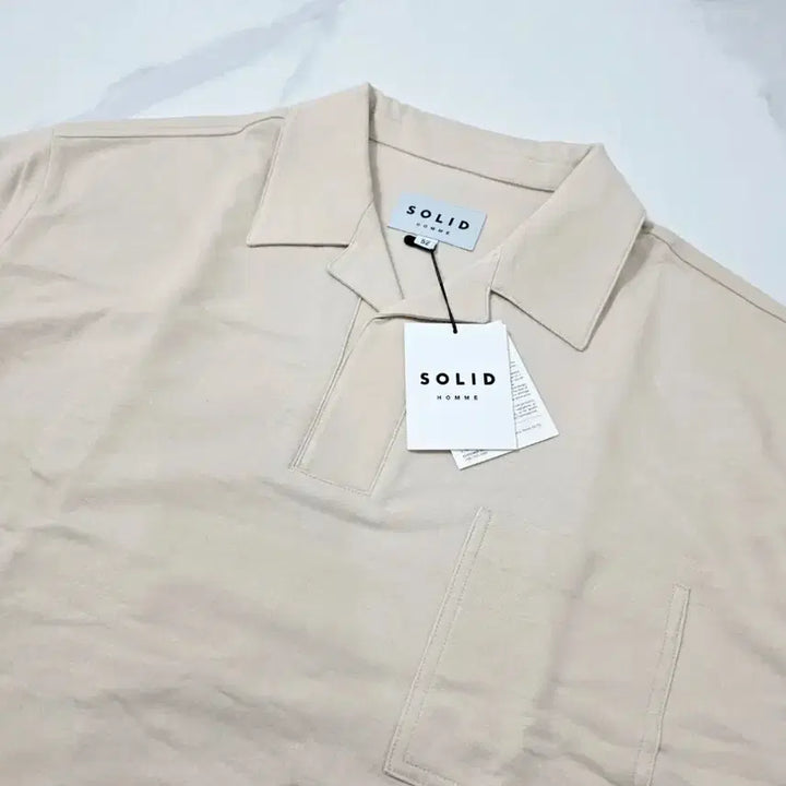 [BUNJANG] Solid Homme V-neck Short Sleeve Polo Shirt (Size 52) / 솔리드옴므 반팔 카라티 52