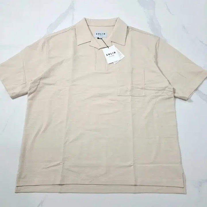 [BUNJANG] Solid Homme V-neck Short Sleeve Polo Shirt (Size 52) / 솔리드옴므 반팔 카라티 52