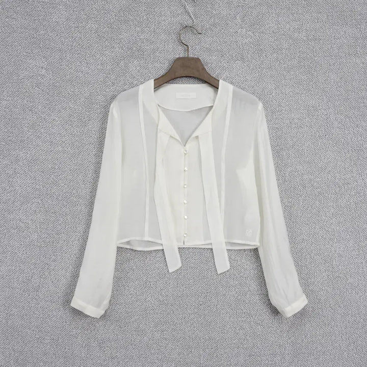 [SOLD OUT] 리에뜨 riette 프랑 타이 크롭 블라우스 free