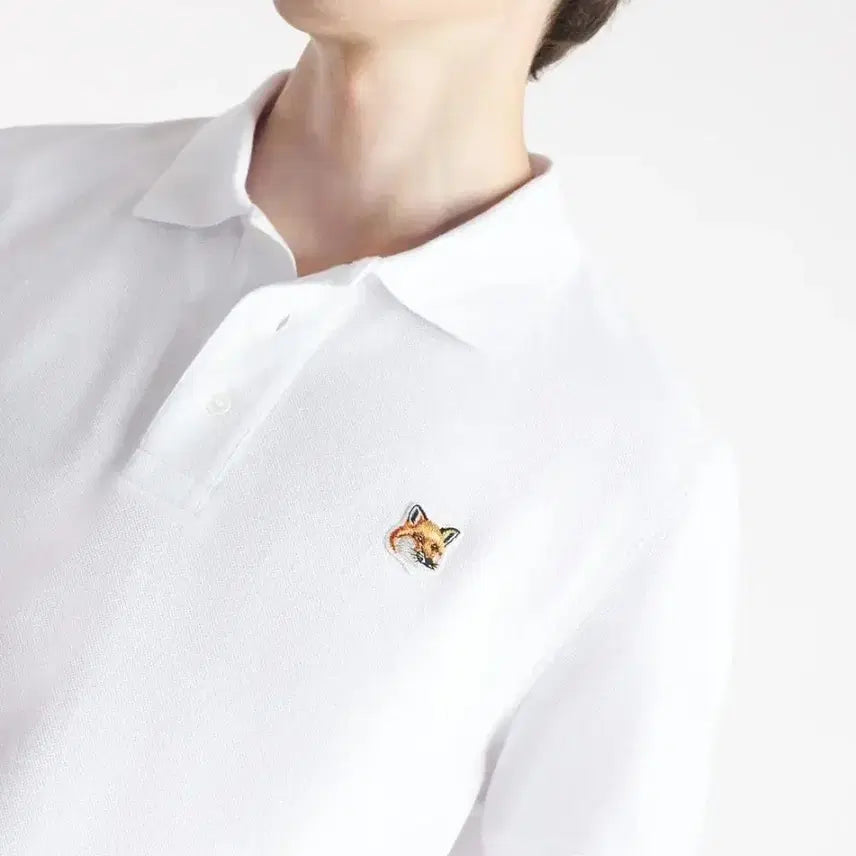 [BUNJANG] Maison Kitsune Fox Head White Polo Shirt / NM48정품새상품>메종키츠네 폭스헤드 화이트 폴로티