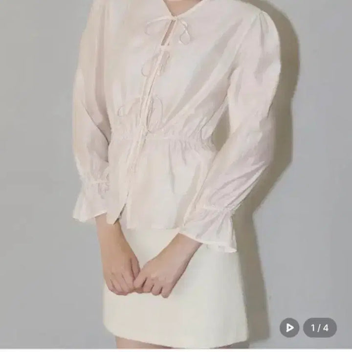 [SOLD OUT] 로트르드민 엘라 리본 시어 블라우스
