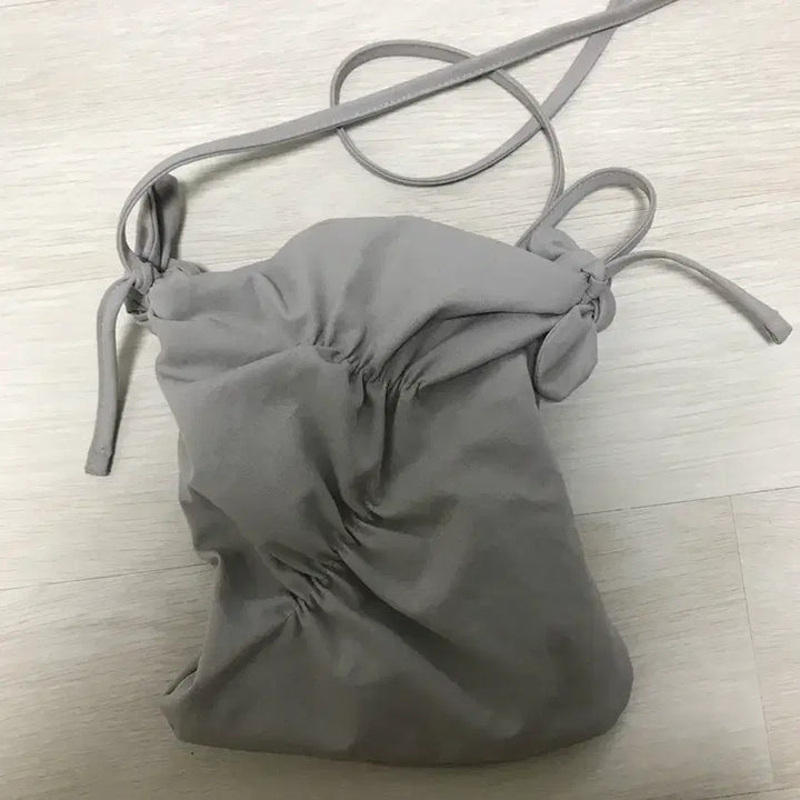 [BUNJANG] Miseki Seoul Shirring Mini Crossbag Gray / 미세키서울 셔링 미니 크로스백 그레이
