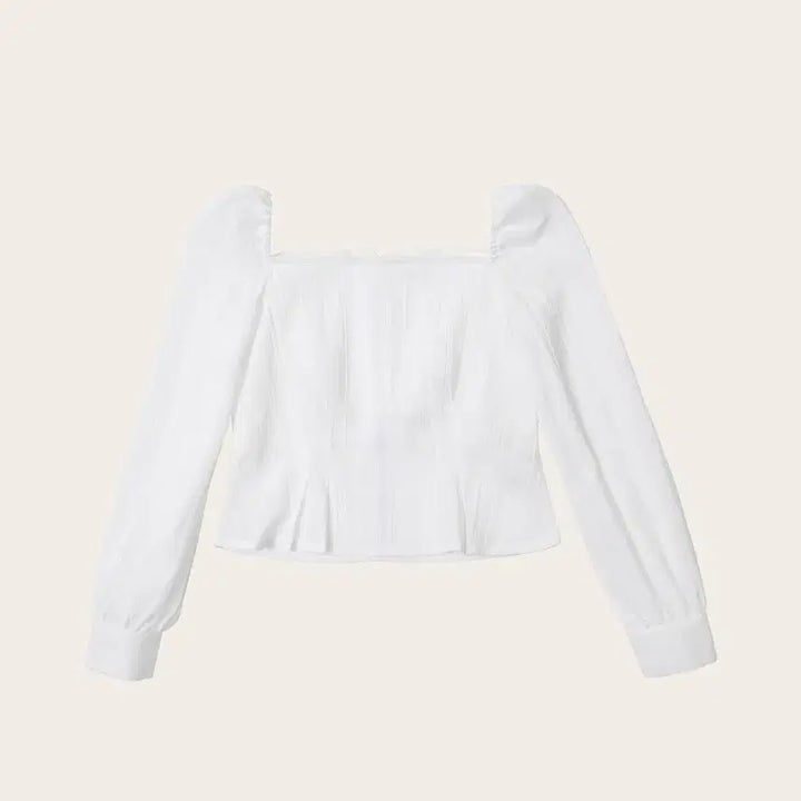[BUNJANG] VIVIBOW Lace Square Neck Off-Shoulder Blouse / 비비보우 레이스 스퀘어넥 어깨 셔링 오프숄더 블라우스