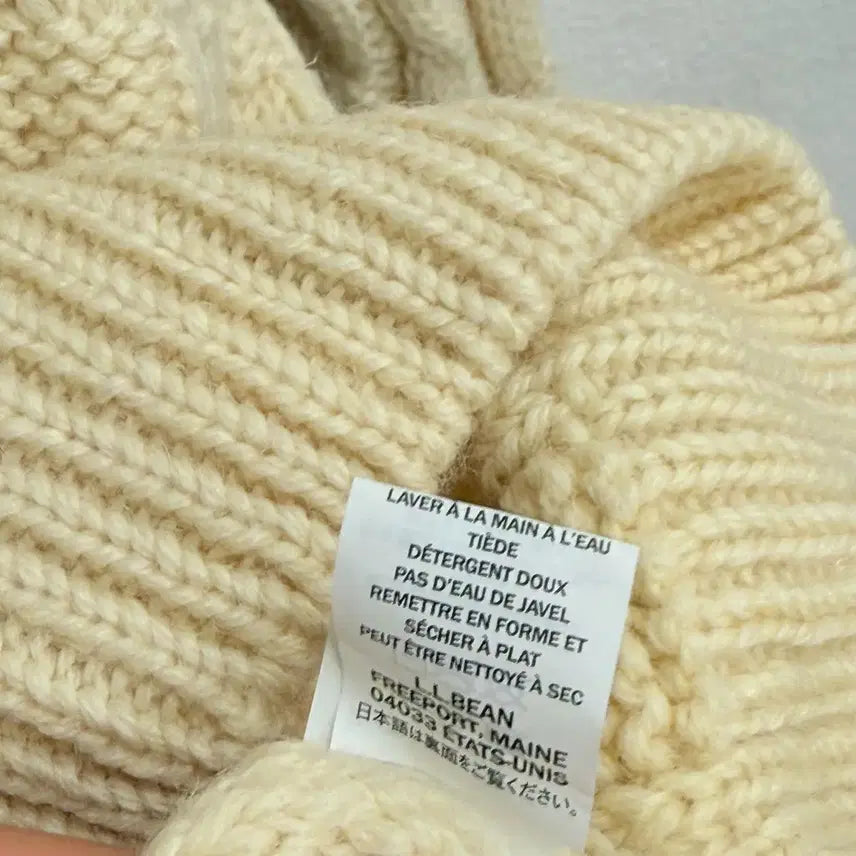 [BUNJANG] LLBean 100% Wool Fisherman Knit Ivory XL / 엘엘빈 100울 피셔맨 아이보리 니트 XL