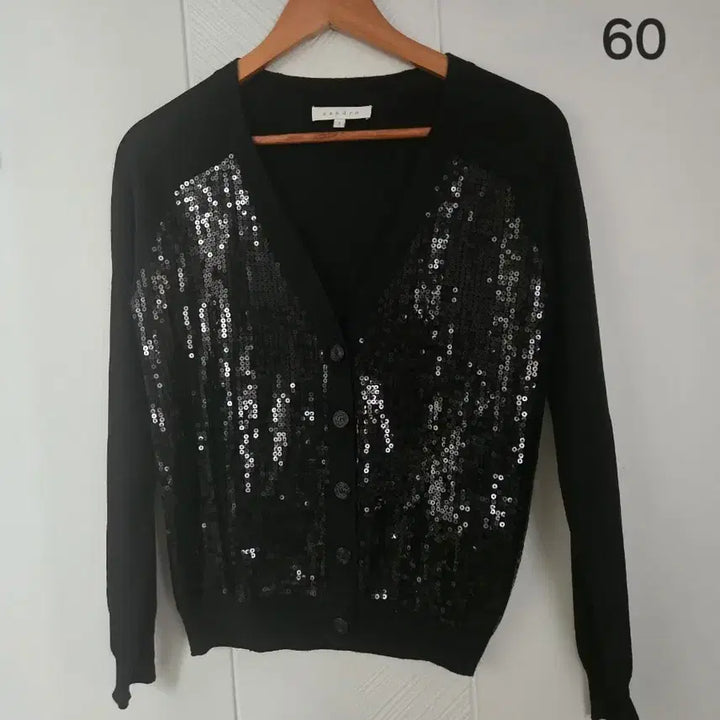 [BUNJANG] Sandro Black Sequin Wool Cardigan / (새컨디션) 산드로 블랙 스팽글  울 가디건