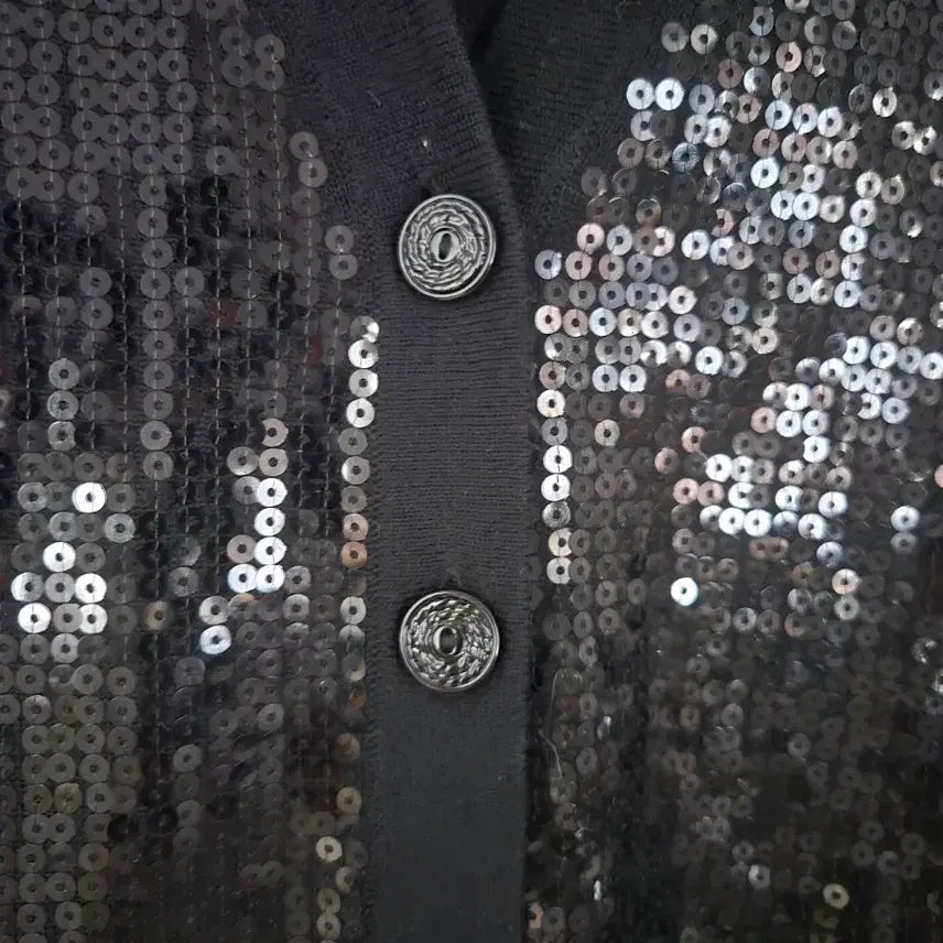 [BUNJANG] Sandro Black Sequin Wool Cardigan / (새컨디션) 산드로 블랙 스팽글  울 가디건