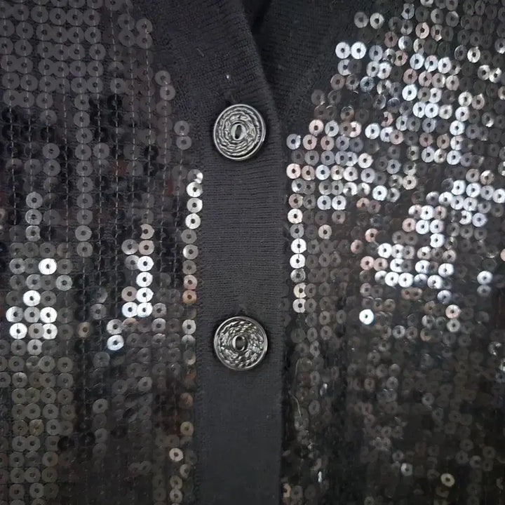 [BUNJANG] Sandro Black Sequin Wool Cardigan / (새컨디션) 산드로 블랙 스팽글  울 가디건