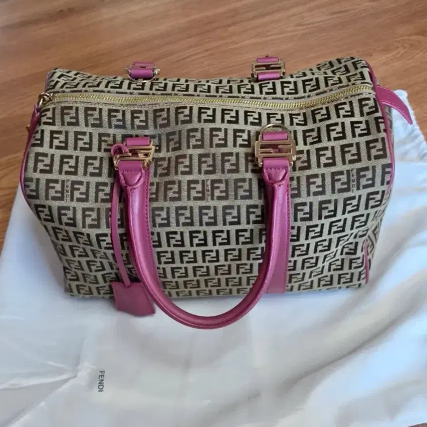 [BUNJANG] Fendi FF Logo Boston Duffle Bag / 펜디 FF 로고 보스턴 더플백