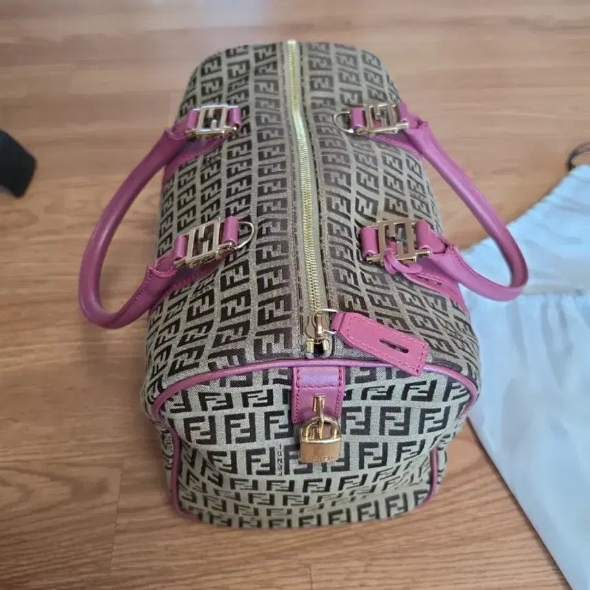 [BUNJANG] Fendi FF Logo Boston Duffle Bag / 펜디 FF 로고 보스턴 더플백