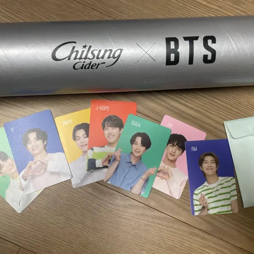 [BUNJANG] BTS Chilsung Cider Limited Edition Poster + Photocard Set / (한정판) BTS 방탄 칠성사이다 8종 브로마이드 포스터 + 포토카