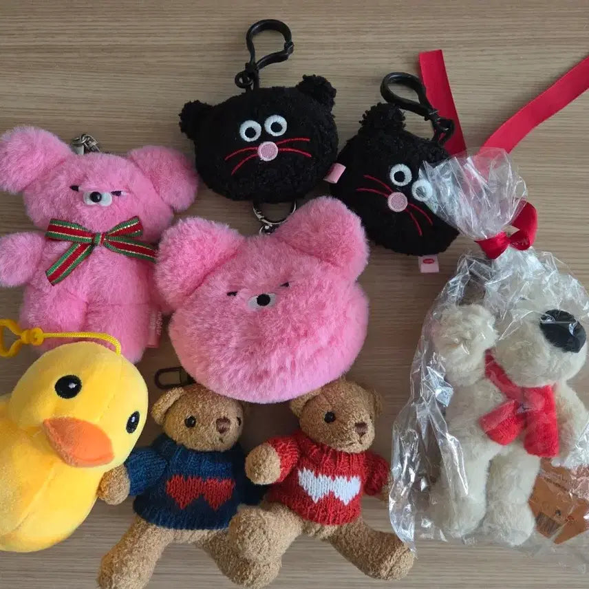 [BUNJANG] MonamiWasabi Bear Groovy &amp; Friends Plush Keychain Bundle (8 pcs) / (정품) 모남희 와사비 베어 그로밋 등 인형 키링 8개 일괄 판매