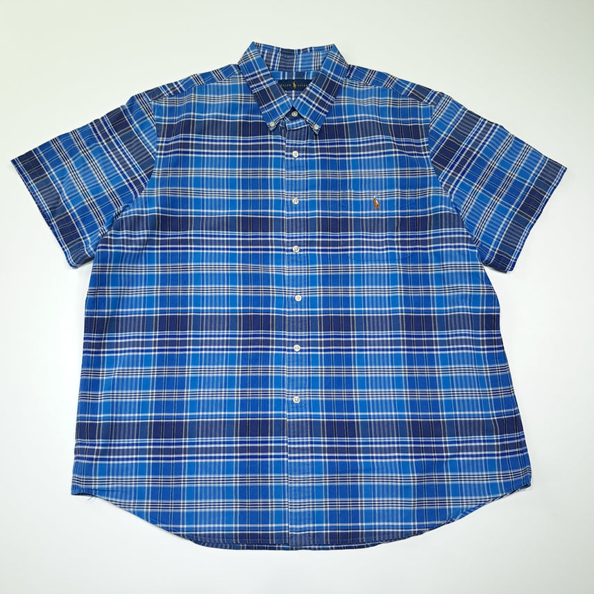 [SOLD OUT] CK043 2XL 폴로 00s 멀티포니 블루 마드라스체크 셔츠 남방