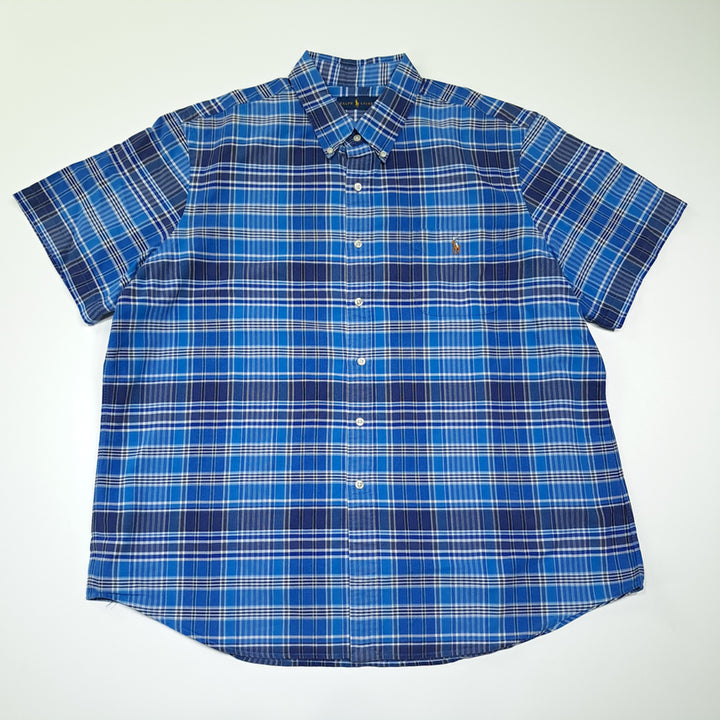 [SOLD OUT] CK043 2XL 폴로 00s 멀티포니 블루 마드라스체크 셔츠 남방