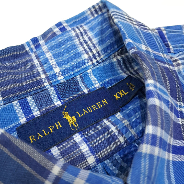 [SOLD OUT] CK043 2XL 폴로 00s 멀티포니 블루 마드라스체크 셔츠 남방