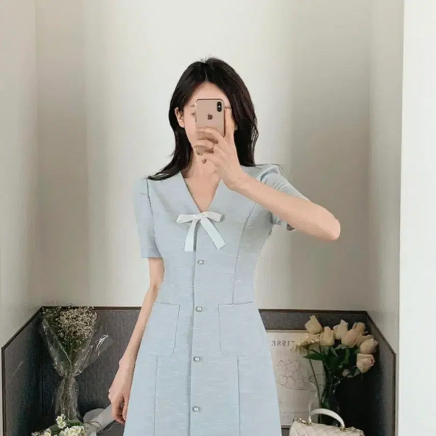 [BUNJANG] FromDayOne Dyna Tweed Mini Dress - Sora S / (최종가격) 프롬데이원 다이나 반팔 트위드 미니원피스 소라 S