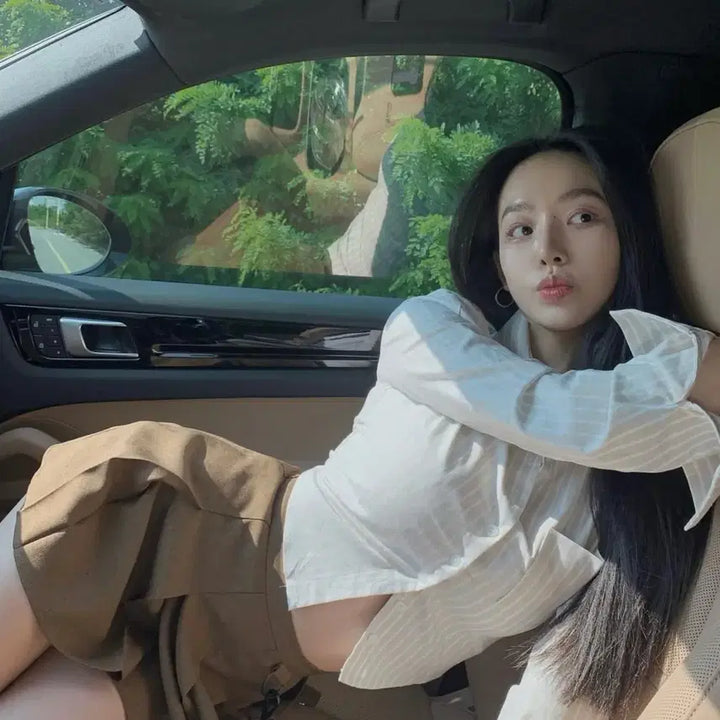 [BUNJANG] Pale Jade Oxford Striped Shirt Beige / 페일제이드 옥스포드 스트라이프 셔츠 베이지