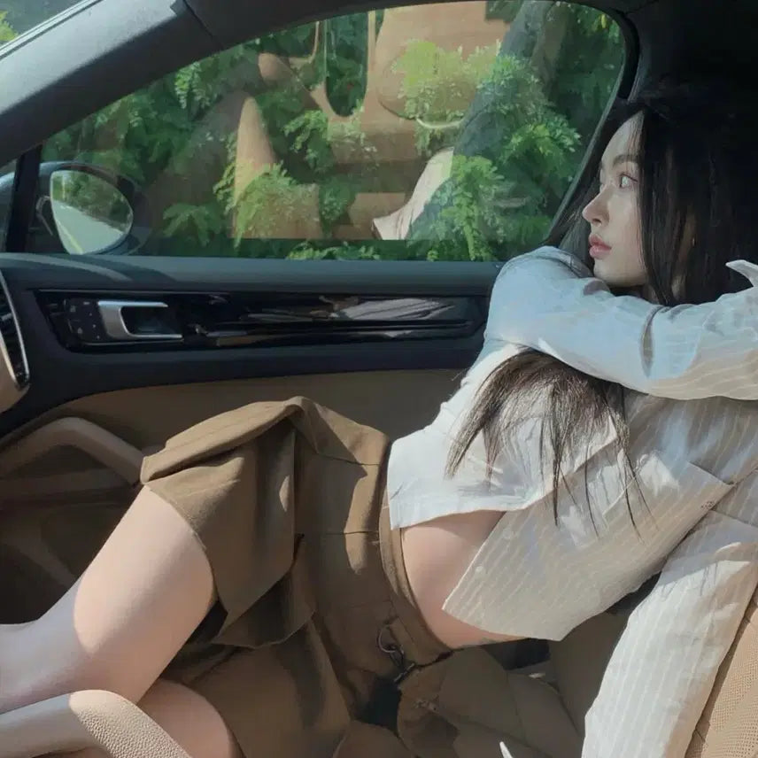[BUNJANG] Pale Jade Oxford Striped Shirt Beige / 페일제이드 옥스포드 스트라이프 셔츠 베이지