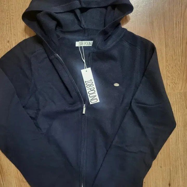 [BUNJANG] 108 Pound Navy Hooded Zip-Up Knit Sweater (Size 55) / 정가 85000원 108파운드 네이비 후드 집업 니트 55사이즈 새상품