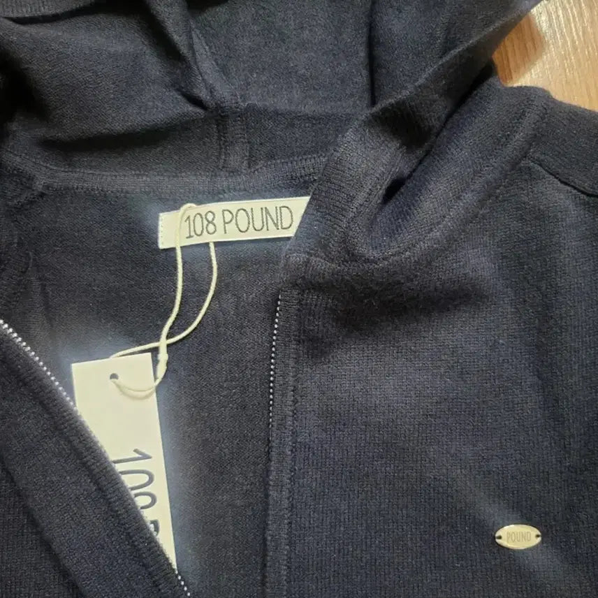 [BUNJANG] 108 Pound Navy Hooded Zip-Up Knit Sweater (Size 55) / 정가 85000원 108파운드 네이비 후드 집업 니트 55사이즈 새상품